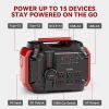 Portable Power Station 540Wh/500W(Peak 1000W) 6 x AC 110V Outlets PD 60W Portable Solar Generator CPAP Battery Power Outage Supplies Emergency Backup